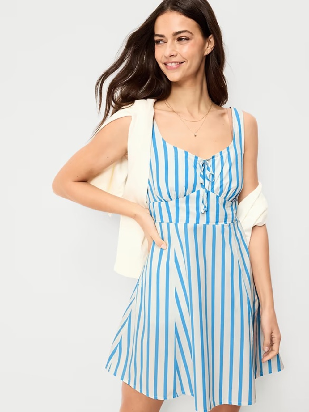 Blue and White Striped Sundress